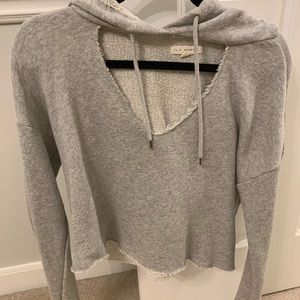Gray Hoodie With Cutout